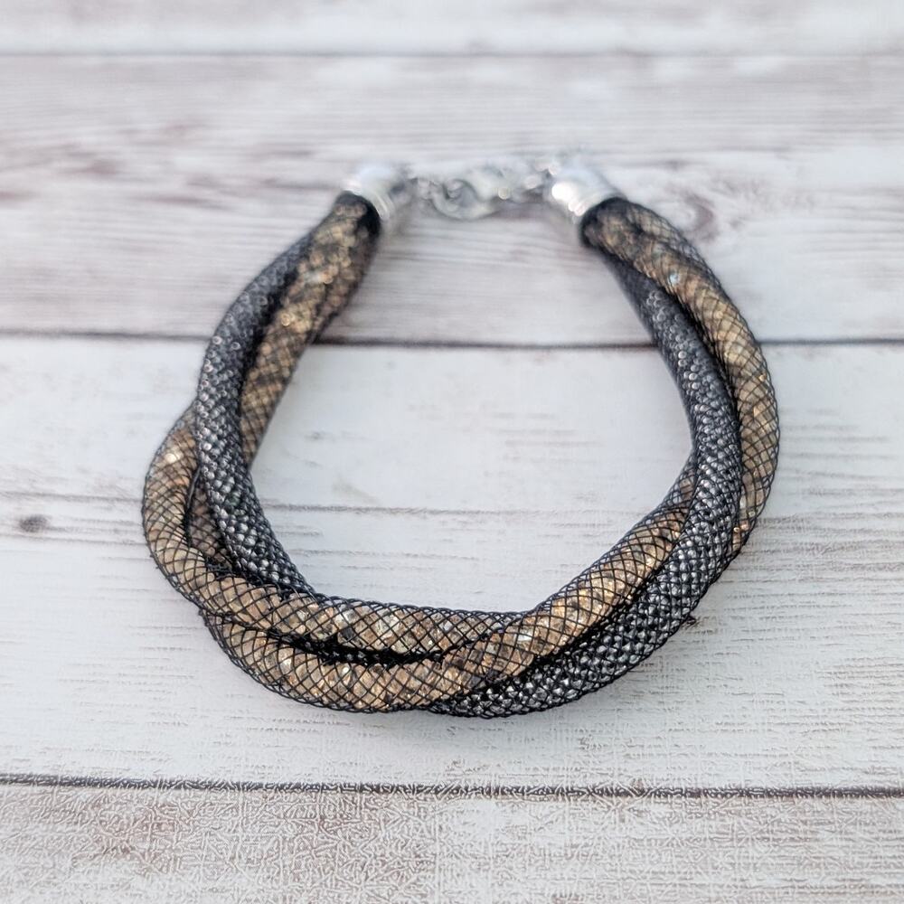 Two Tone Twisted Mesh Bracelet - Really Pretty